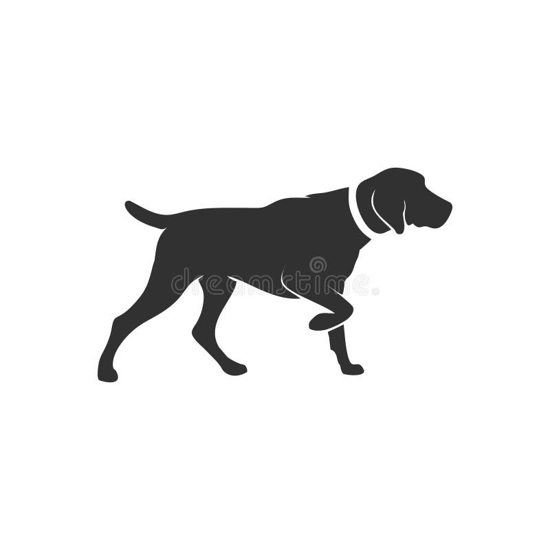 Silhouette Vector of a Black and White Jumping Dog Stock Vector