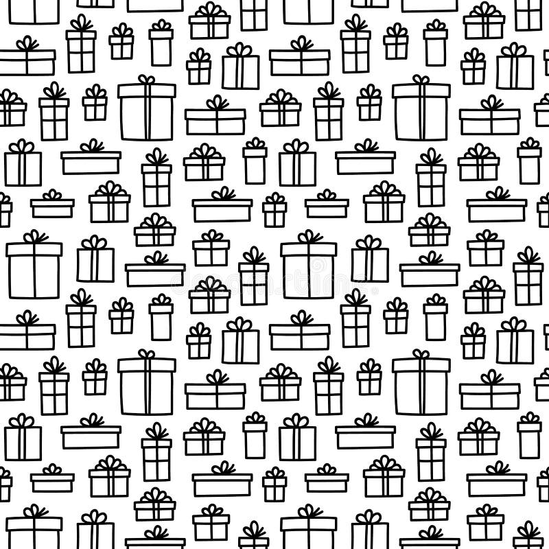 Black And White Streamers Doodle Seamless Pattern Loopy Stripes
