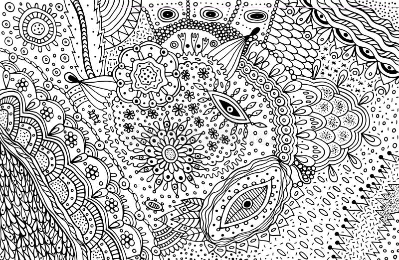 Abstract Pattern Organic Elements Coloring Page For Adults Doodle Floral  Ornament Art For Relaxation Line Drawing Vector Artwork Stock Illustration  - Download Image Now - iStock