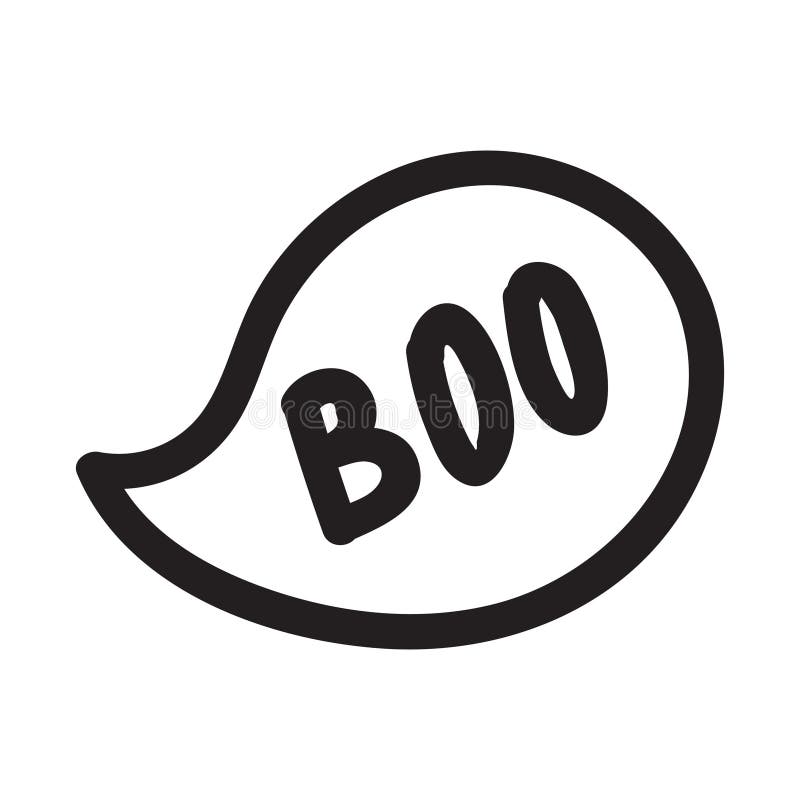 Black and White Doodle Speech Boo Bubble Stock Vector Illustration of
