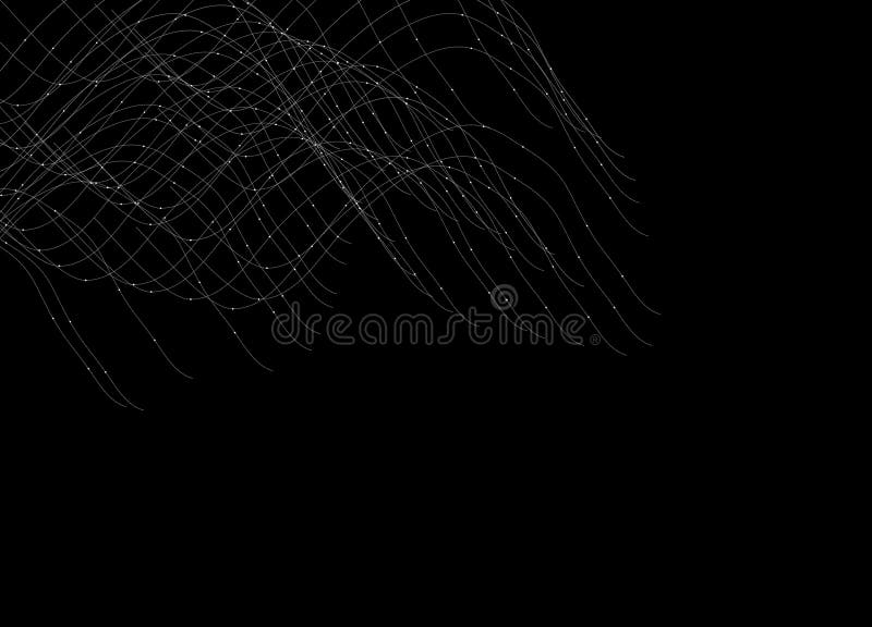 Black and White Doted Curve Lines Abstract Texture Old Style Background Stock Illustration
