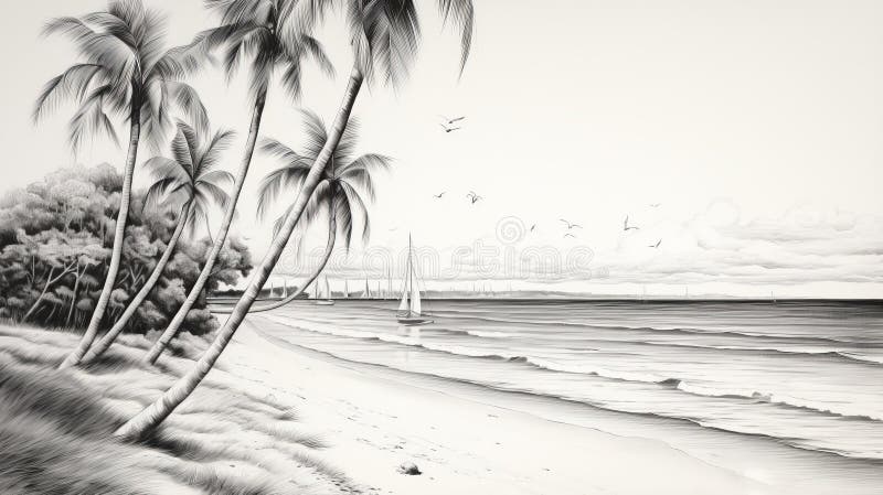 How To Draw A Beach Landscape - Art For Kids Hub 