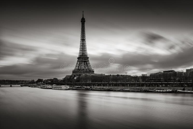 2,176 Black White Eiffel Tower City Paris France Stock Photos - Free ...