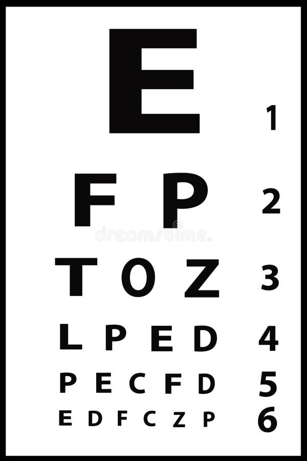 Black on White Eye Chart stock illustration. Illustration of doctor
