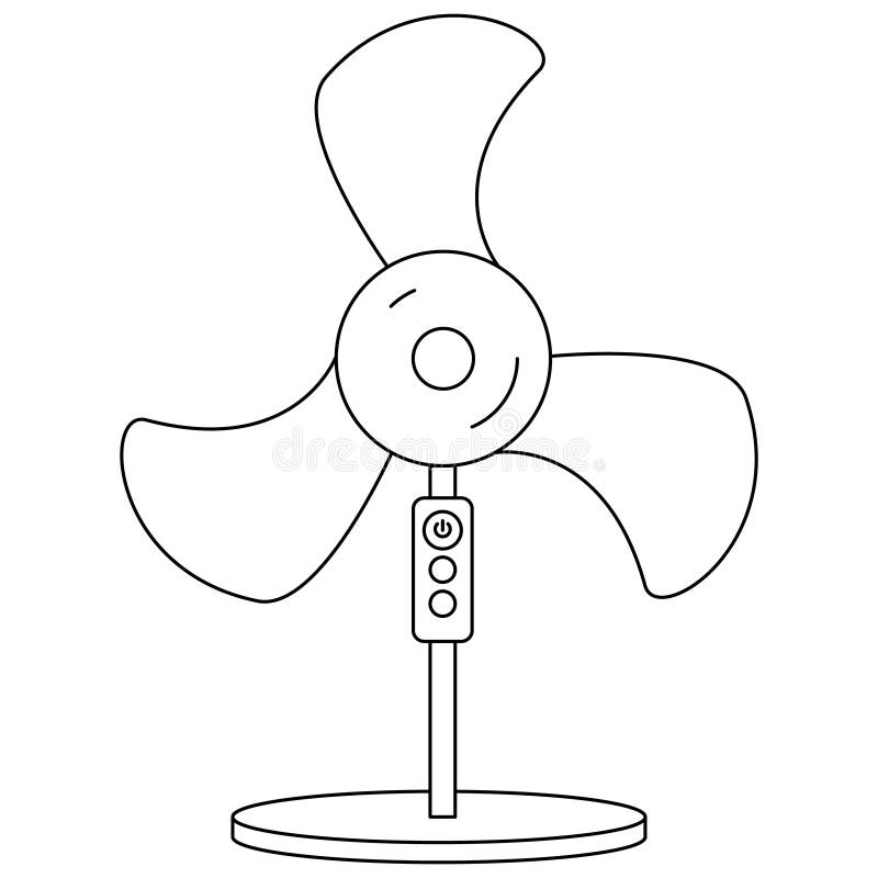 Black and White Fan Flat Vector Icon Stock Illustration Illustration