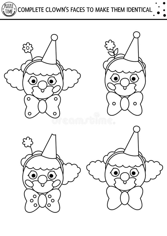 Black Outlined Lined Drawing of Circus Animals for Childrens