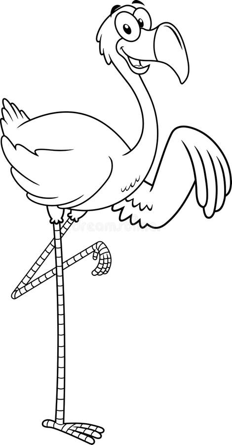 Black and White Flamingo Bird Cartoon Character Waving Stock Vector - Illustration of background, black: 196042506 Black and White Flamingo Bird Cartoon Character Waving Stock Vector - Illustration of background, black: 196042506