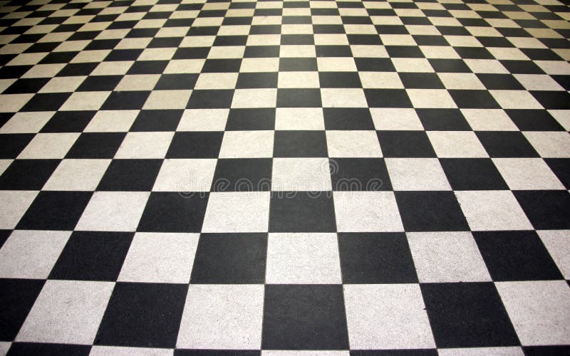 Black and white floor tiles