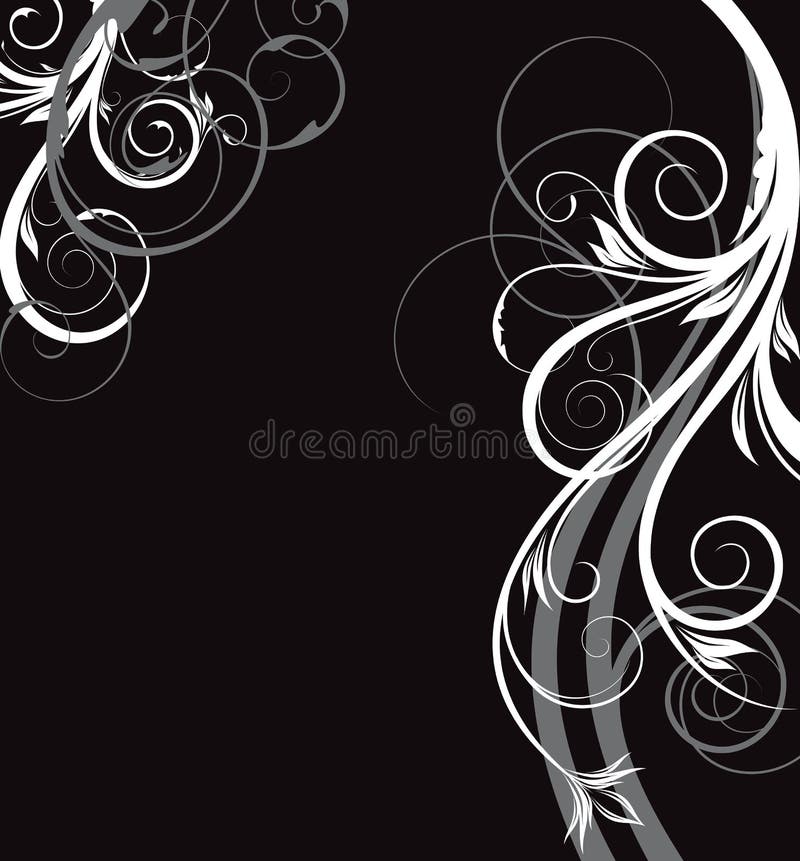 Black and white floral background