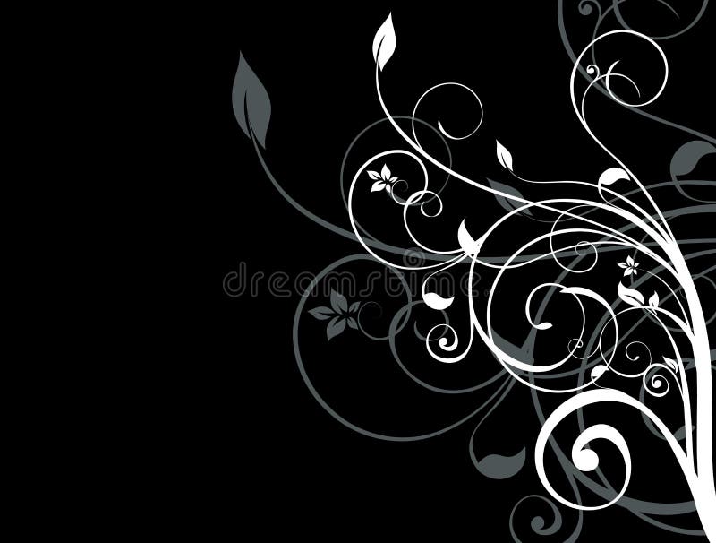 Black and white floral background