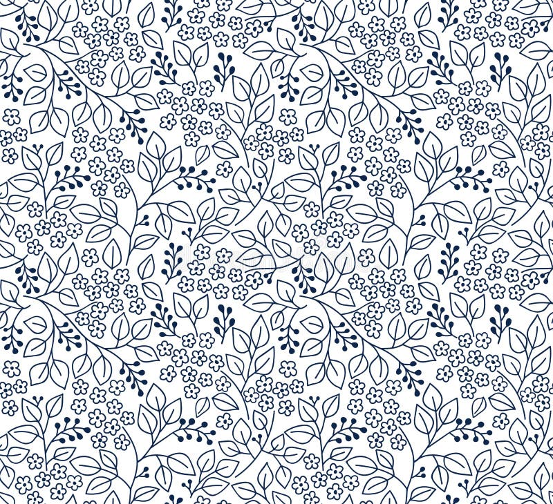 Black and White Floral Pattern. Stock Vector - Illustration of little,  gardening: 86798691