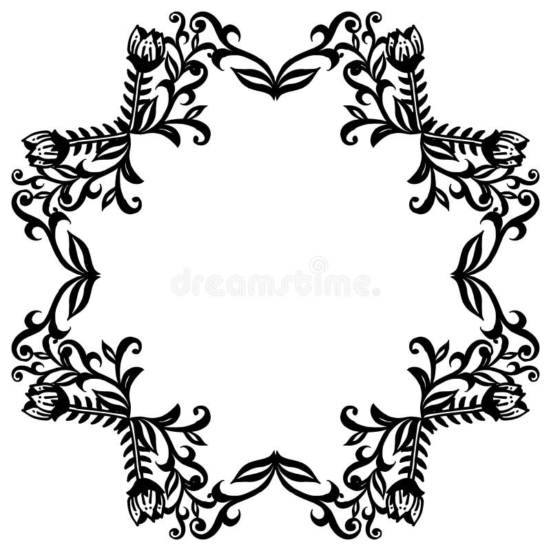 Decoration of Greeting Card, with Cute Flower Frame Pattern Border on
