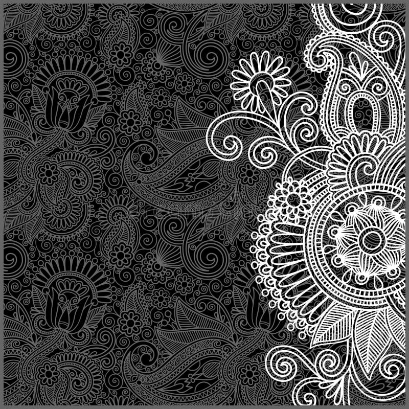 Black and White Floral Pattern Stock Vector - Illustration of decor ...