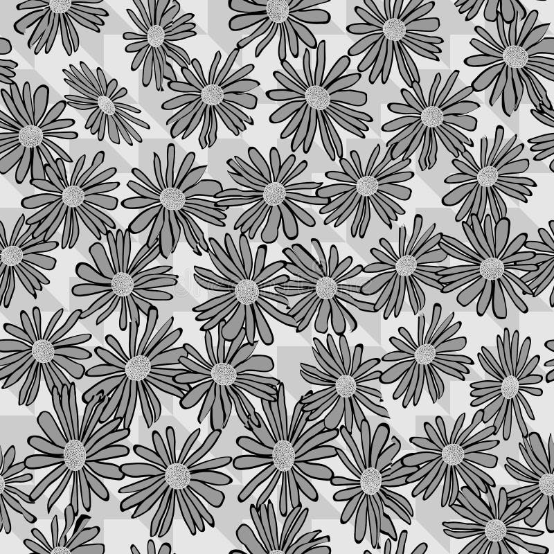 Black and White Floral Seamless Pattern Stock Vector Illustration of