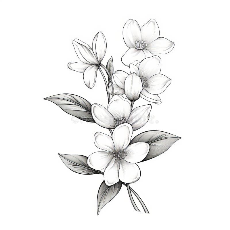 How to Draw a Jasmine Flower for Beginners | Pencil Drawing & Shading -  YouTube