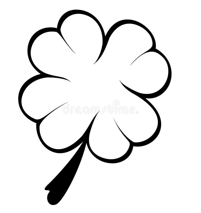 stock photography black white four leaf clover image