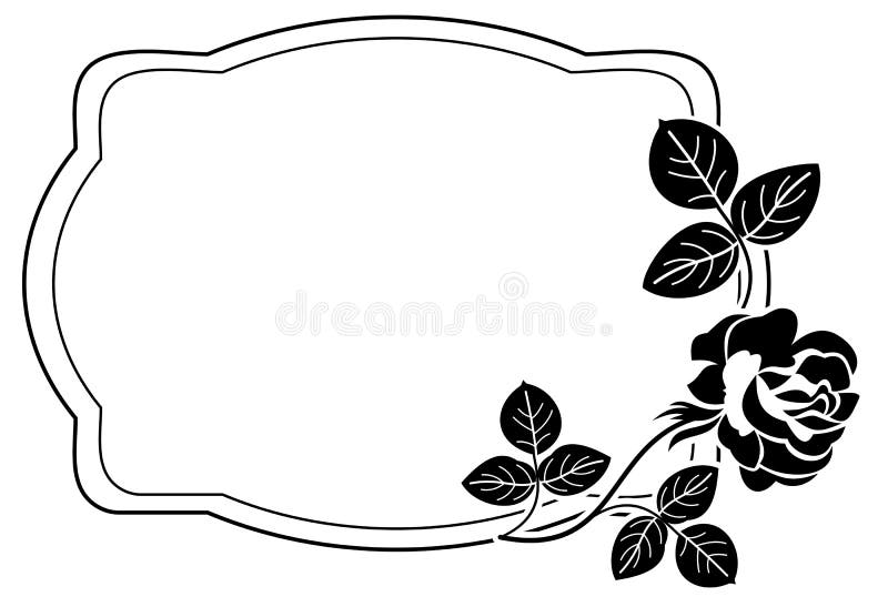 Black White Roses Frame Stock Illustrations 4,159 Black White Roses