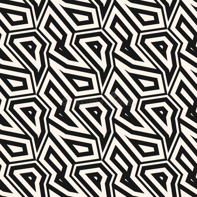 Black and white geometric seamless pattern. Vector abstract linear background royalty free illustration