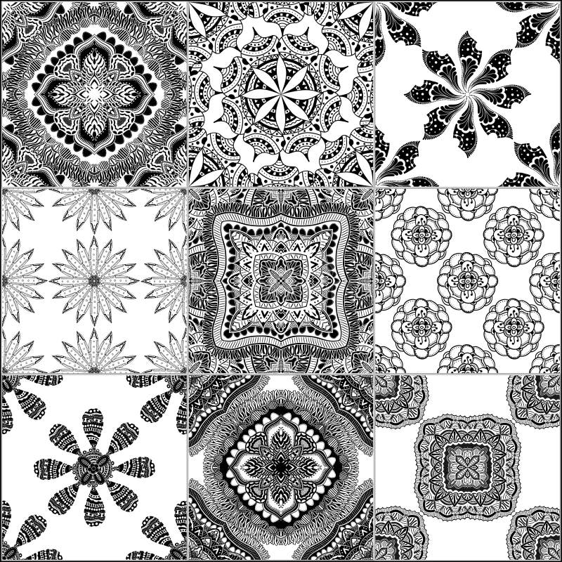Black And White Geometric Tiles Stock Vector Illustration of