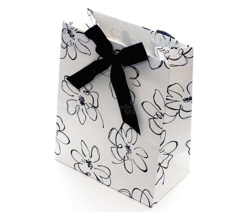 Black And White Gift Bag stock image. Image of gift, marketing 3522015