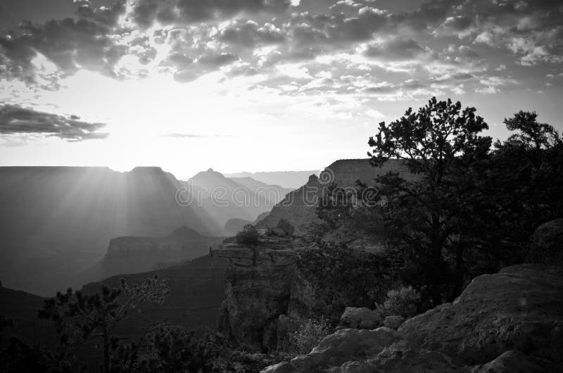 Black and White Grand Canyon Sunrise