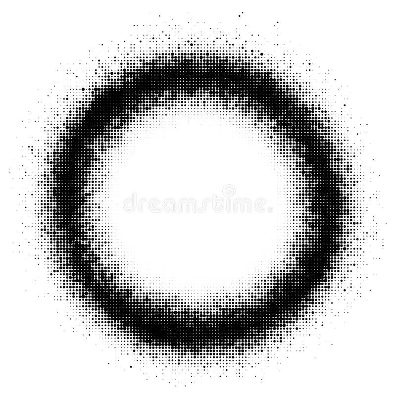 Black and White Halftone Dotted Ring Element royalty free illustration