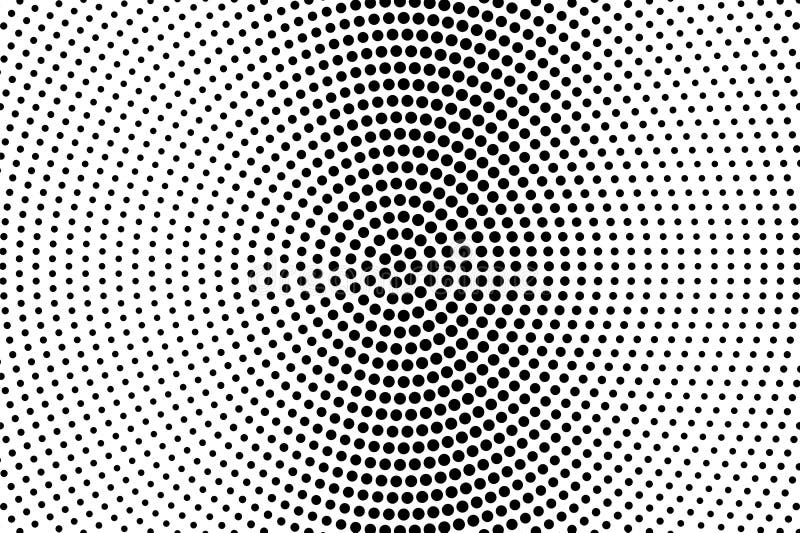 Black and White Halftone Vector. Round Dotted Gradient. Grungy Dotwork ...