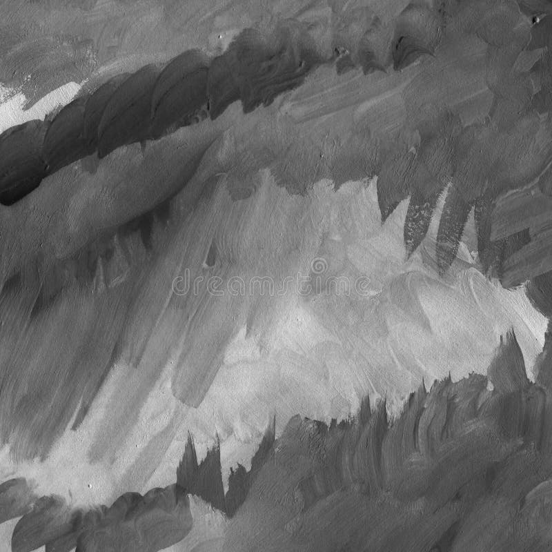 Black and White Hand Drawn Gouache Abstract Texture Background. Stock