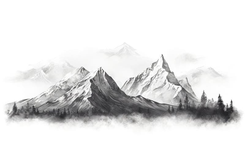 Mountain background drawing hi-res stock photography and images - Alamy