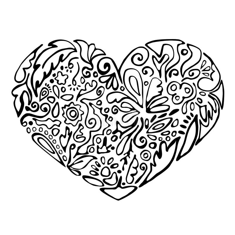 Black and white heart royalty free illustration