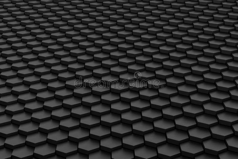 Black and white hexagon tile in a random pattern height, 3d, honeycomb, render, blender, background