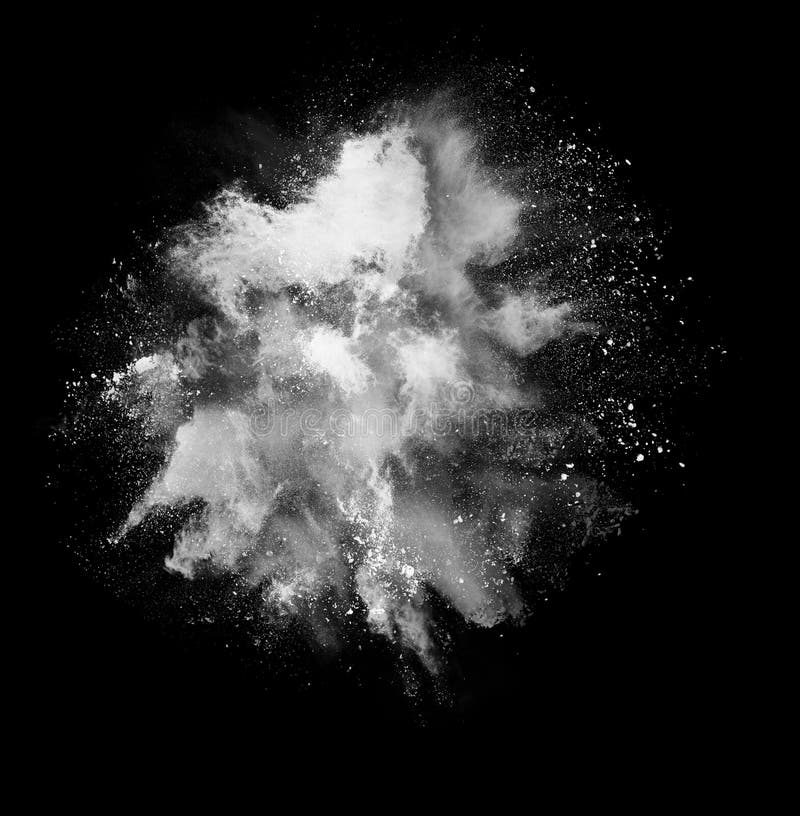 Black and White Holi Paint Powder Explosion Isolated on Black ...