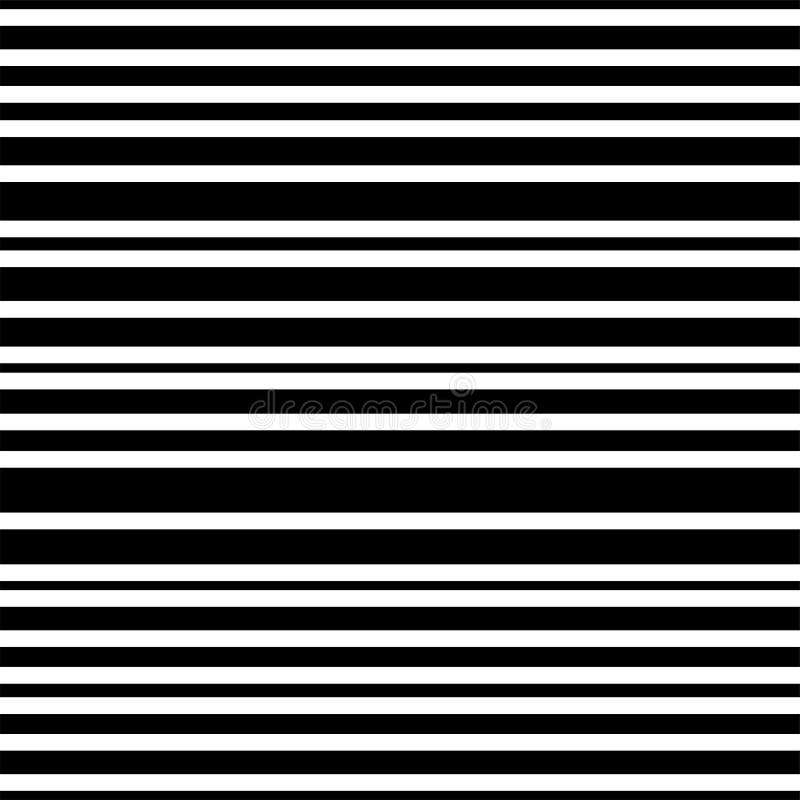 Black and white horizontal stripes abstract background stock illustration