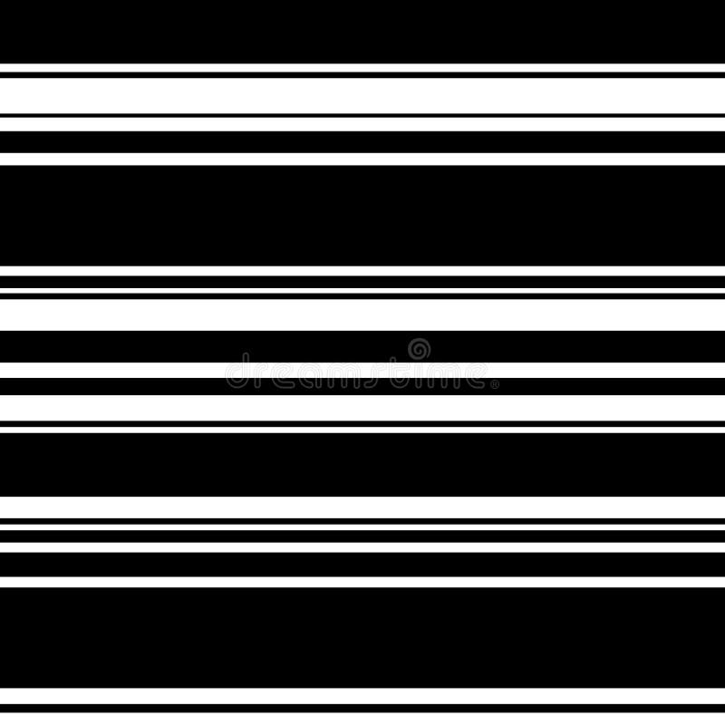 Black and White Horizontal Stripes Vector Seamless Pattern Stock Vector