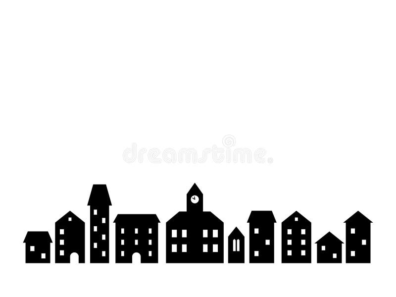 Small Town Skyline Silhouette Stock Illustrations – 235 Small Town ...