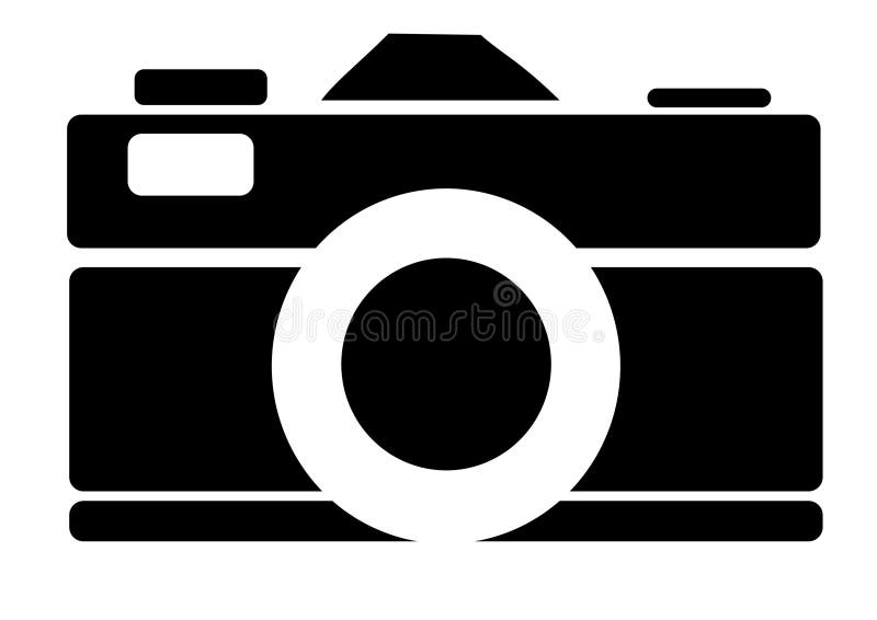 Black and White Icon Camera Stock Illustration Illustration of