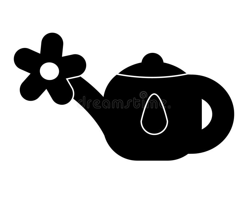 Watering Can Icon with Flower. Stock Vector - Illustration of design ...
