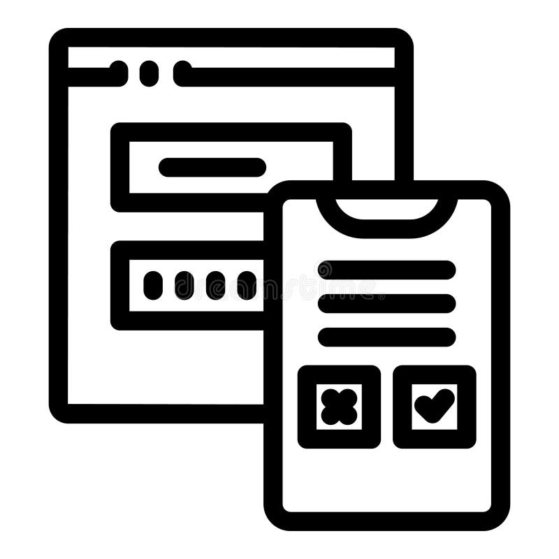 Mobile application connecting with website for online voting vector illustration