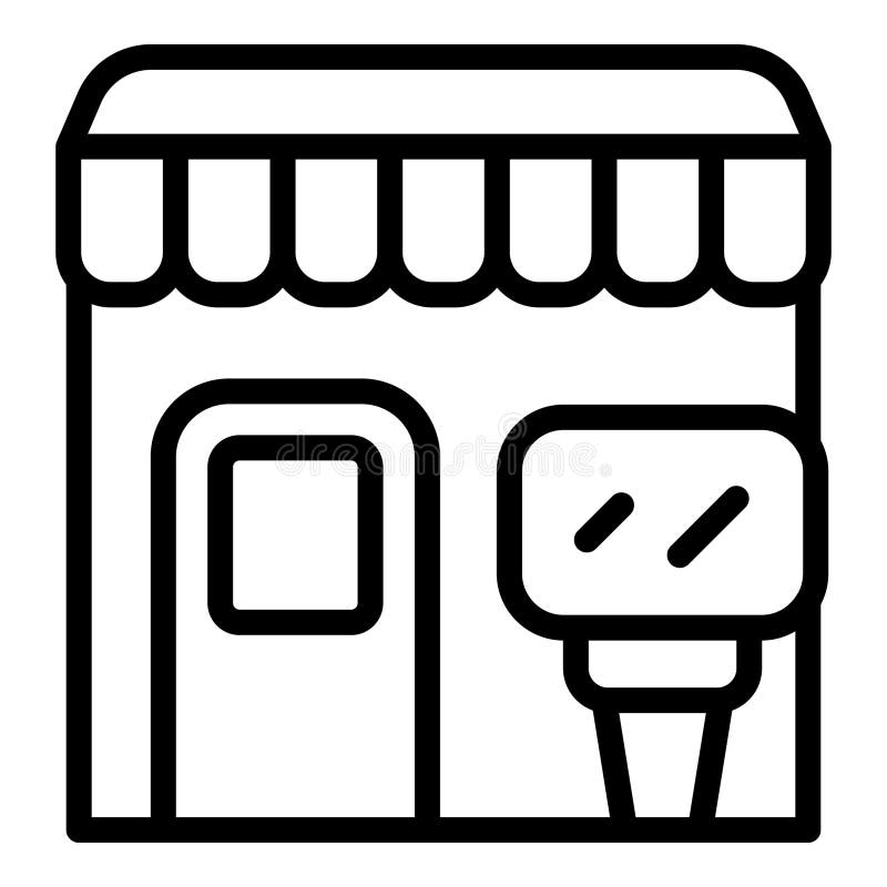 Black and white icon of a storefront royalty free illustration