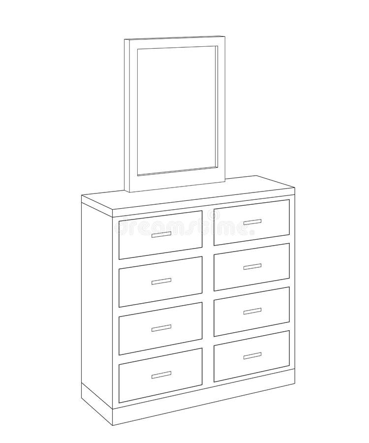 Drawing Dresser Line Stock Illustrations 150 Drawing Dresser