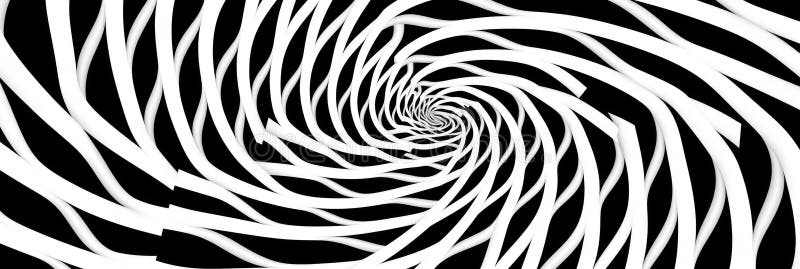 A black and white image of a spiral. Generative AI image.