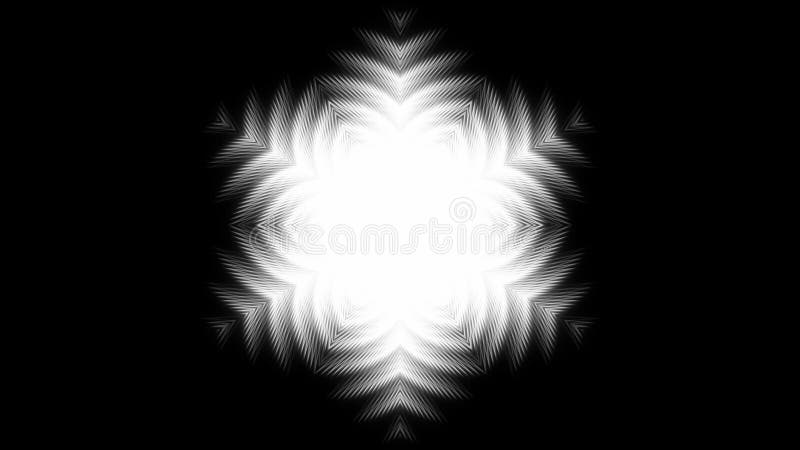 Black and white kaleidoscope sequence patterns. Abstract multicolored motion graphics background. For yoga, clubs, shows vector illustration