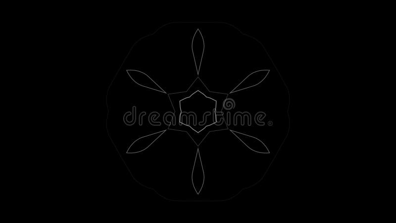 Black and white kaleidoscope sequence patterns. Abstract multicolored motion graphics background. For yoga, clubs, shows stock illustration