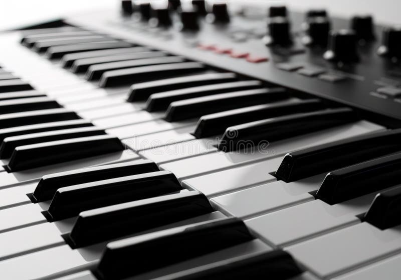 A black and white keyboard with white keys vector illustration.