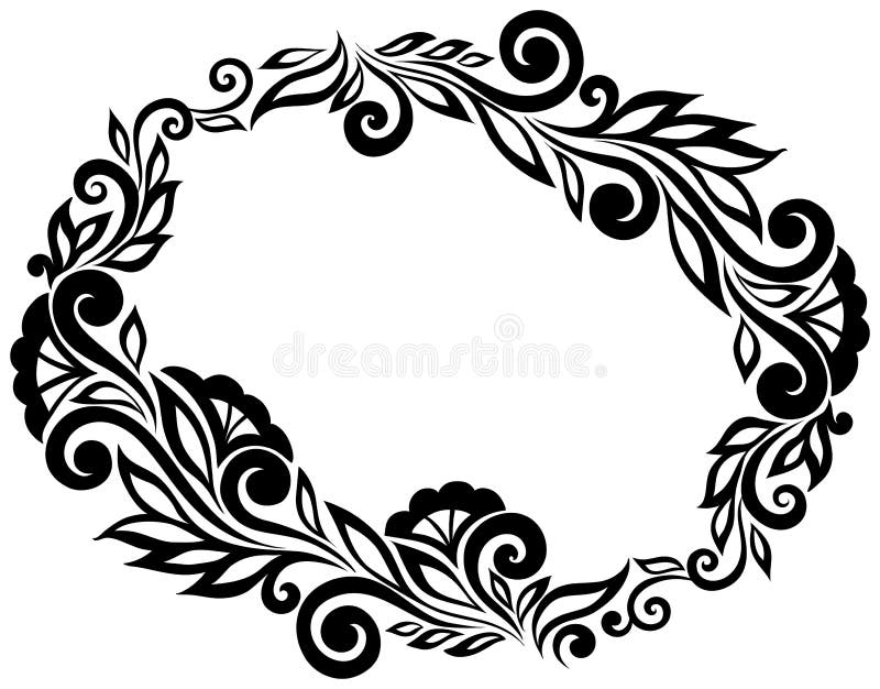 Blck vintage circle frame stock vector. Illustration of pattern - 13567943