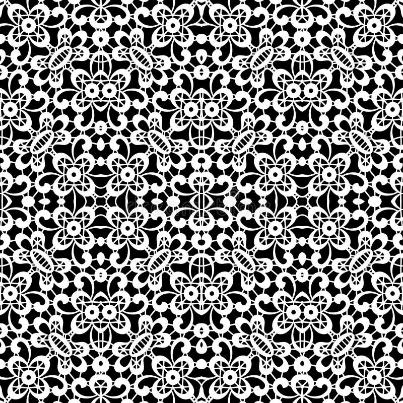 Black and White Lace Texture, Seamless Pattern Stock Vector