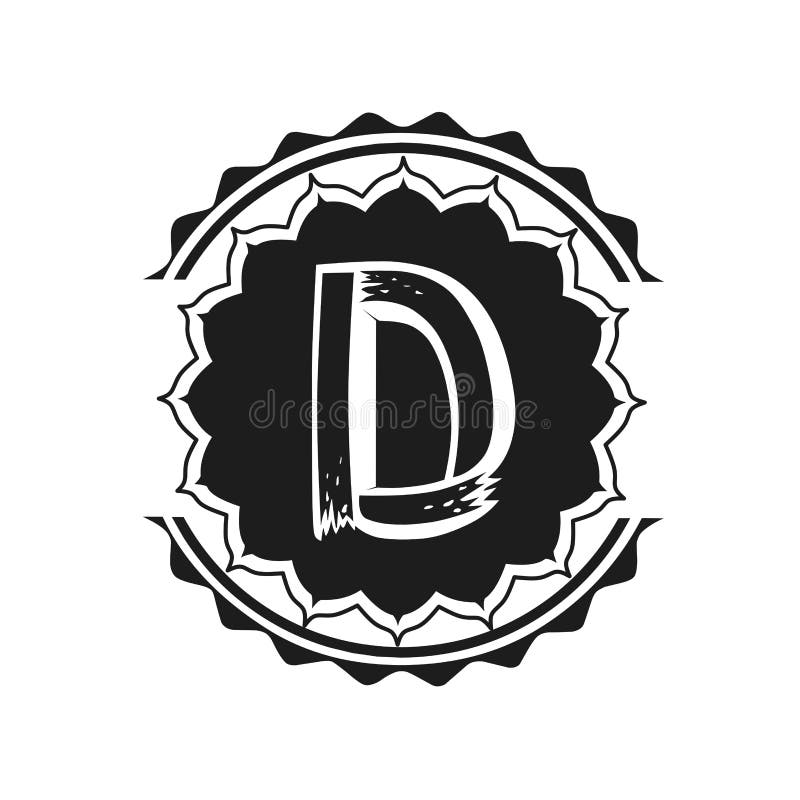 Black and White, Letter D Logo Design Stock Vector - Illustration of