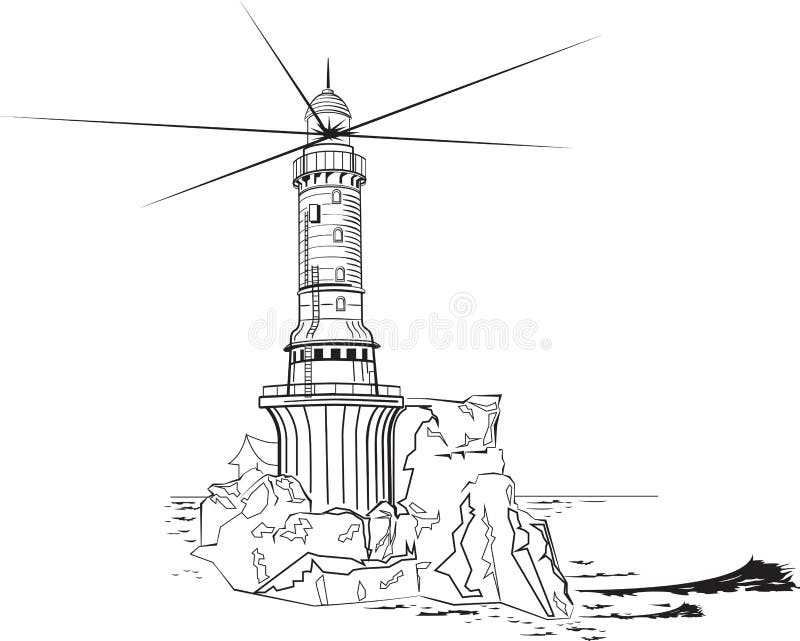 Black and white lighthouse