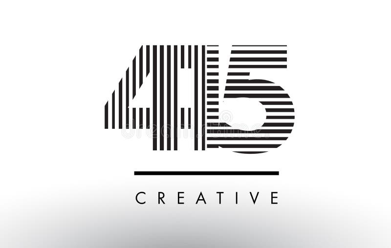 415 Black and White Lines Number Logo Design.