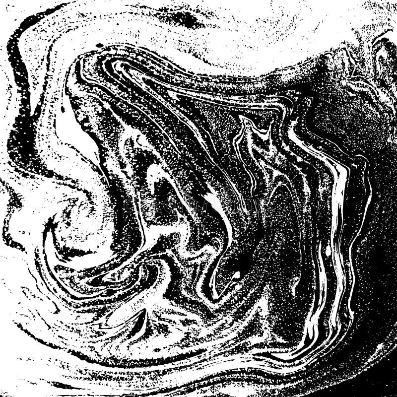 Black and White Liquid Texture, Watercolor Hand Drawn Marbling ...